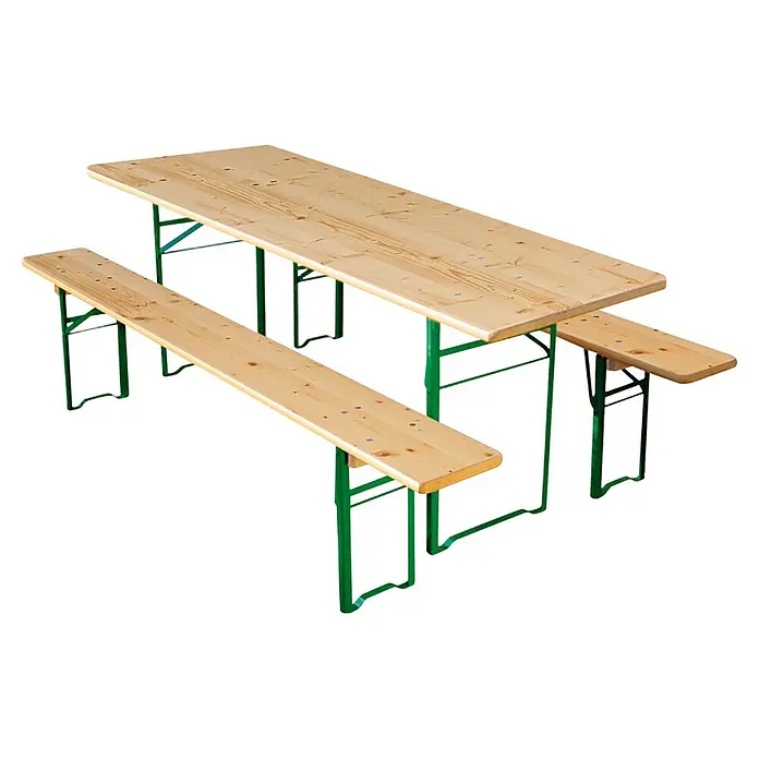 Bierzeltgarnitur 70er-Set (Tisch 70×220 + 2 Bänke)