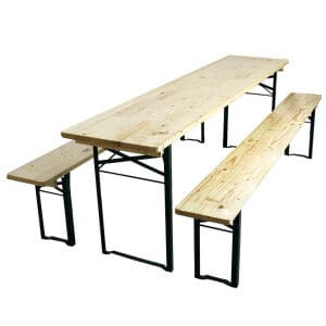 Bierzeltgarnitur 50er-Set (Tisch 50×220 + 2 Bänke)